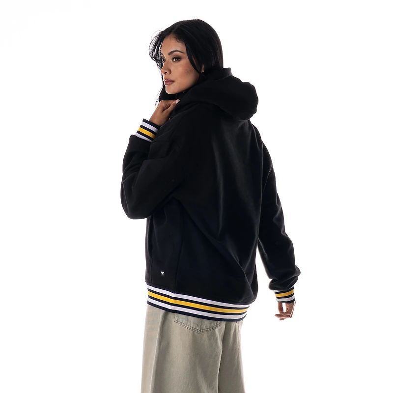 Sweat à capuche unisexe The Wild Collective noir Denver Nuggets, côtelé personnalisé, ton sur ton, de qualité supérieure