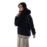 Sweat à capuche unisexe The Wild Collective noir Denver Nuggets, côtelé personnalisé, ton sur ton, de qualité supérieure