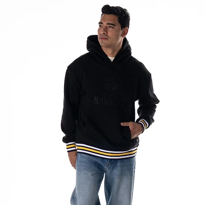Sweat à capuche unisexe The Wild Collective noir Denver Nuggets, côtelé personnalisé, ton sur ton, de qualité supérieure
