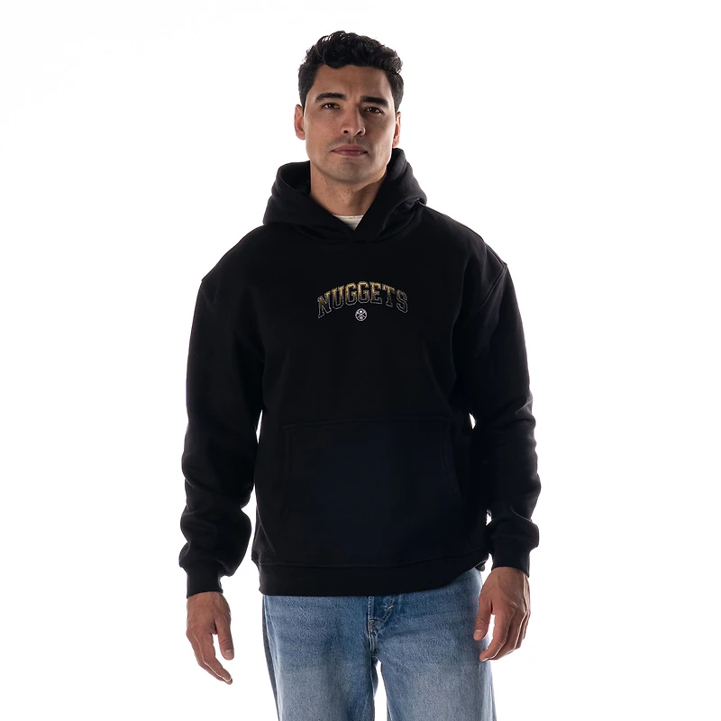 Sweat à capuche unisexe The Wild Collective noir Denver Nuggets Splatter Premium