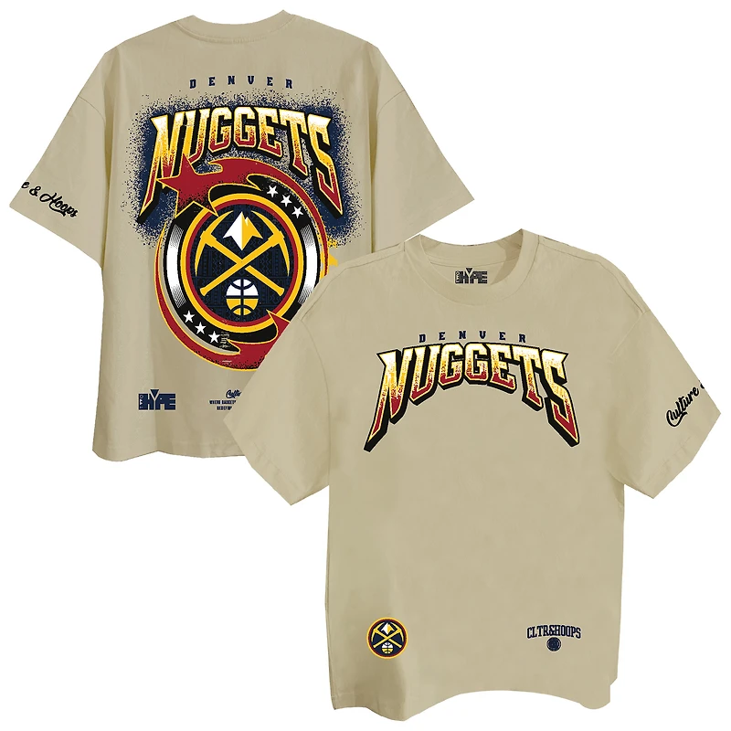 T-shirt unisexe Two Hype Cream Denver Nuggets Drip & Dime à épaules tombantes