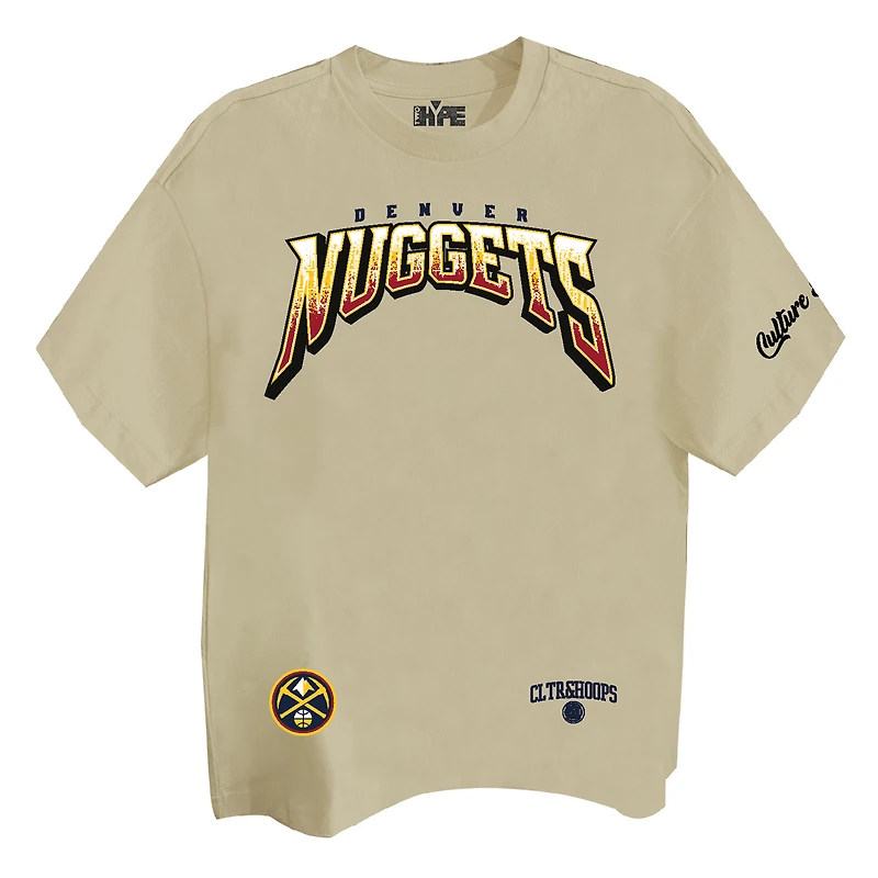 Unisex Two Hype Cream Denver Nuggets Drip & Dime Elevated Drop Shoulder T-Shirt
