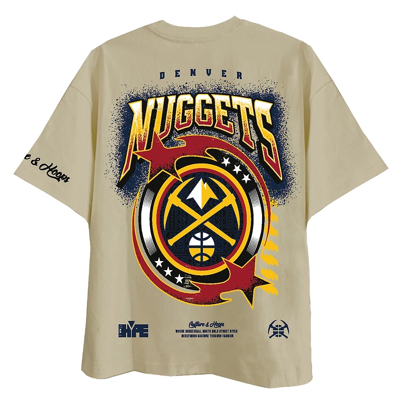 Unisex Two Hype Cream Denver Nuggets Drip & Dime Elevated Drop Shoulder T-Shirt