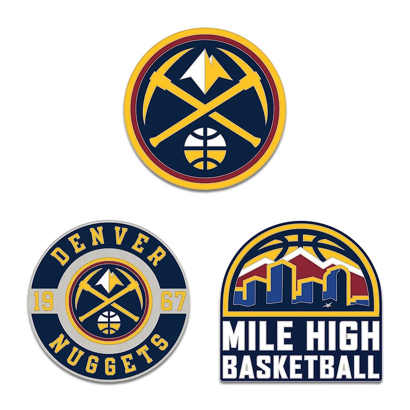 WinCraft Denver Nuggets Three-Piece Collector Pin Set