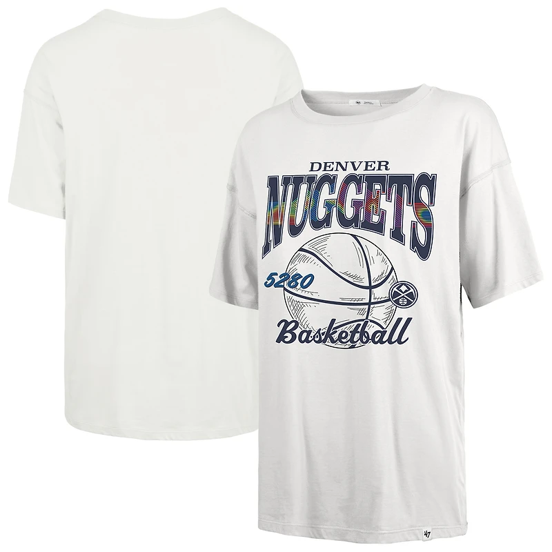 T-shirt blanc pour femme Denver Nuggets City Edition Down Court Sadie '47