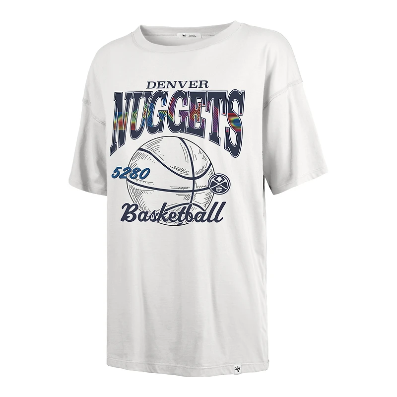 T-shirt blanc pour femme Denver Nuggets City Edition Down Court Sadie '47