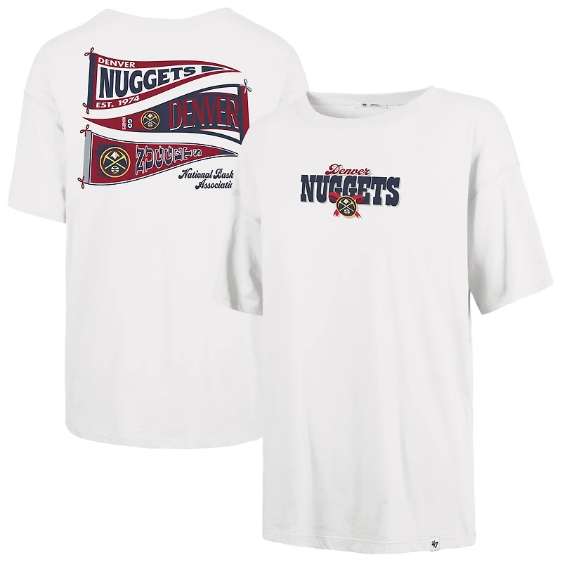 Women's '47 White Denver Nuggets Bow and Banner Sadie T-Shirt