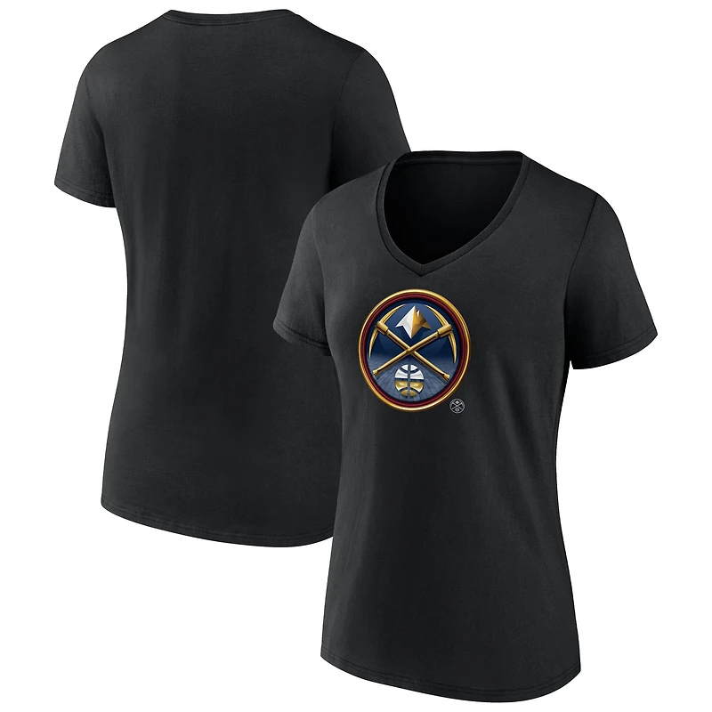T-shirt à col en V Denver Nuggets Midnight Mascot pour femmes, noir