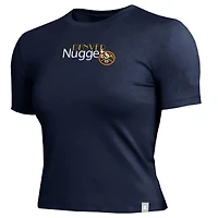 Women's Champion Navy Denver Nuggets Soft Touch Fitted Cropped T-Shirt