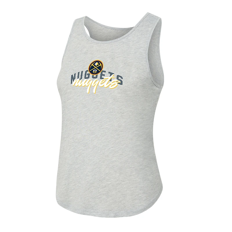 Women's Concepts Sport Navy/Heather Gray Denver Nuggets Regulate Tank & Pant Set