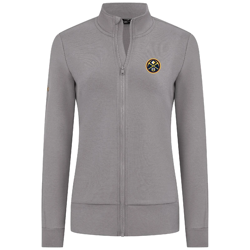 Veste zippée intégrale Shine grise des Denver Nuggets pour femme Levelwear