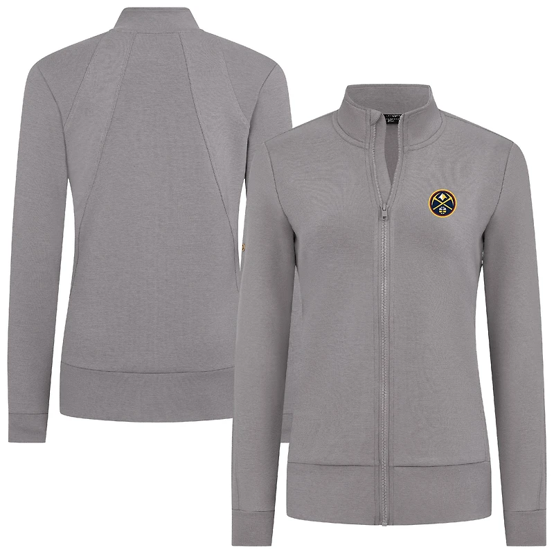 Veste zippée intégrale Shine grise des Denver Nuggets pour femme Levelwear