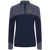 Haut à glissière quart de tour bleu marine rayures classiques des Denver Nuggets pour femme Levelwear