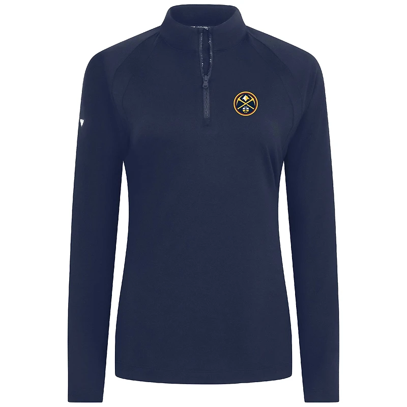 Women's Levelwear Navy Denver Nuggets Flex Insignia 2.0 Quarter-Zip Top