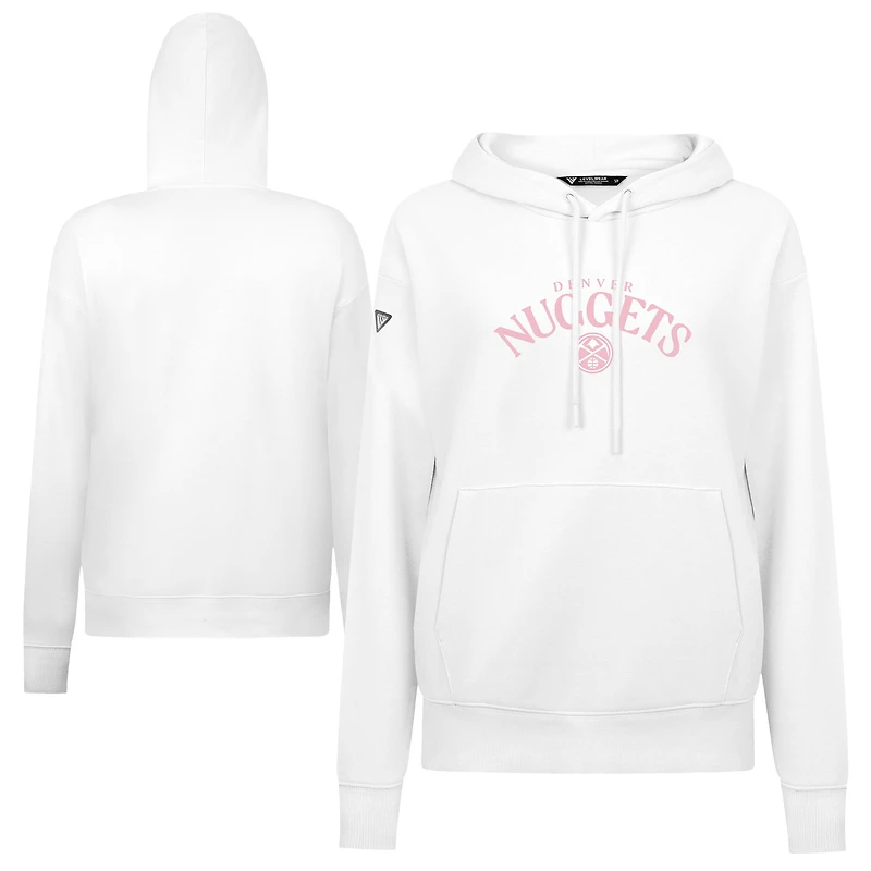 Sweat à capuche blanc Levelwear pour femme, motif Denver Nuggets, Fête des Mères, arqué