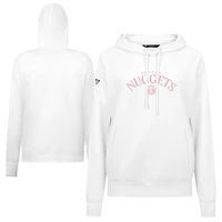 Sweat à capuche blanc Levelwear pour femme, motif Denver Nuggets, Fête des Mères, arqué