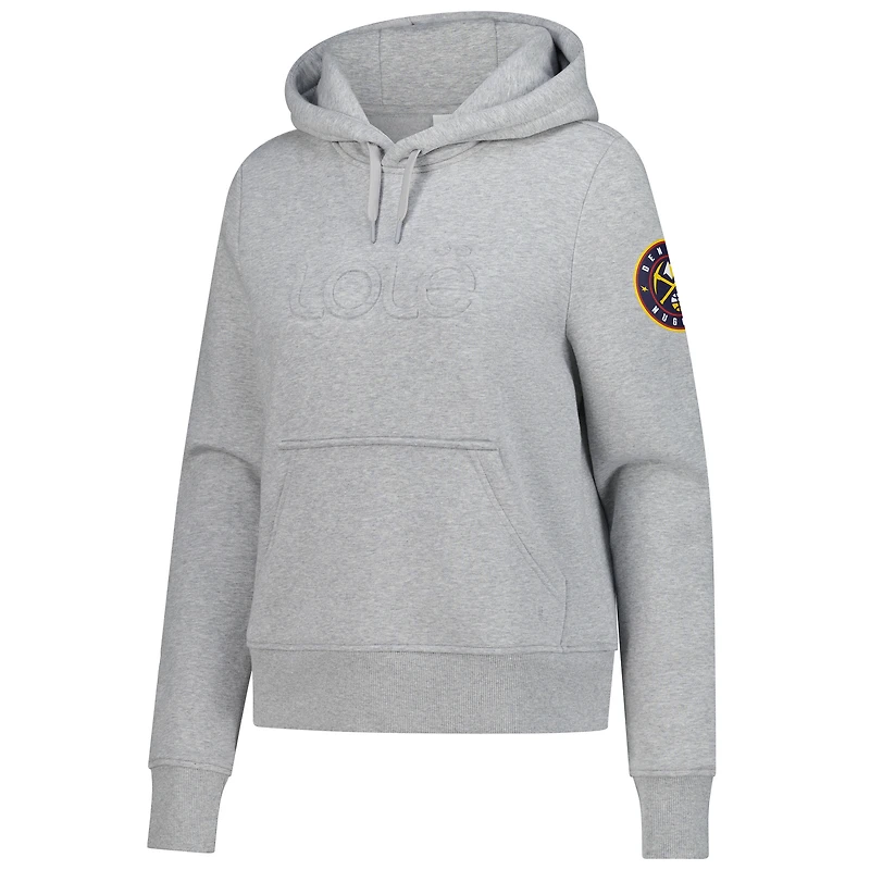 Sweat à capuche gris pour femme avec logo des Denver Nuggets