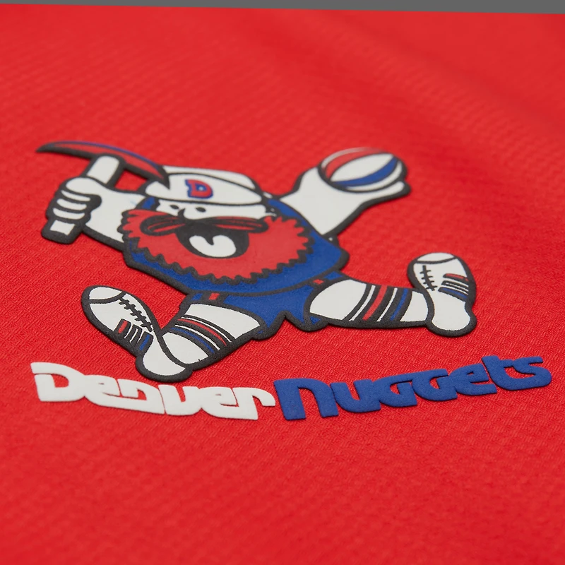 Women's Mitchell & Ness Red Denver Nuggets Blocked Anorak Half-Zip Jacket