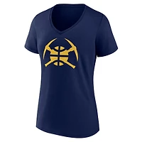 Women's  White Denver Nuggets Alternate Logo V-Neck T-Shirt