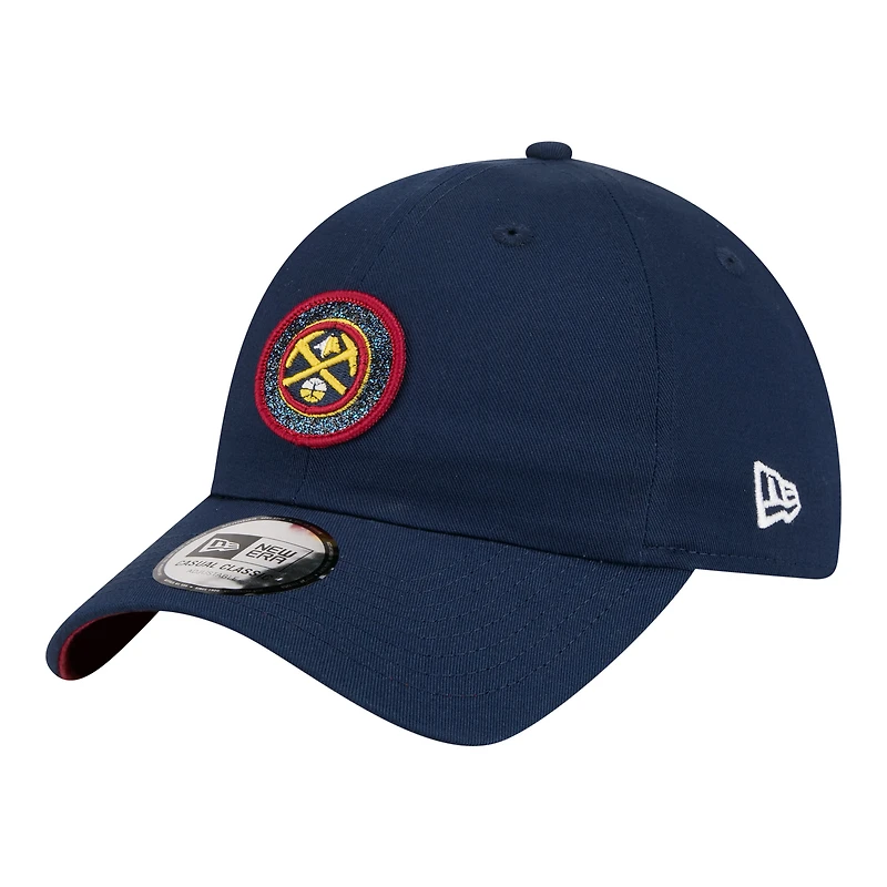 Casquette New Era pour femme, bleu marine, Denver Nuggets, pailletée, style classique décontracté, ajustable