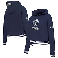Sweat à capuche court Pro Standard bleu marine Denver Nuggets 2024/25 City Edition pour femme
