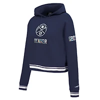 Sweat à capuche court Pro Standard bleu marine Denver Nuggets 2024/25 City Edition pour femme