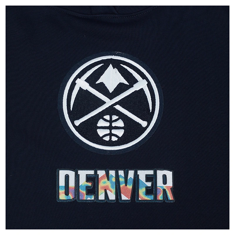 Sweat à capuche court Pro Standard bleu marine Denver Nuggets 2024/25 City Edition pour femme