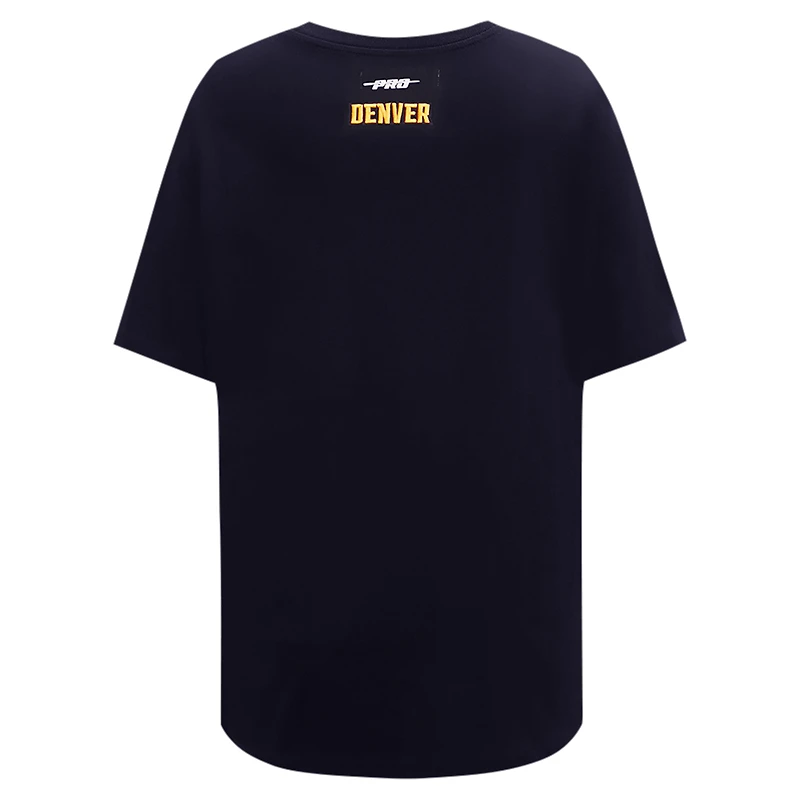 Women's Pro Standard Navy Denver Nuggets Script Boyfriend T-Shirt