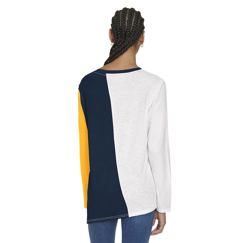 T-shirt à manches longues blocs de couleurs Amelia Denver Nuggets blanc/bleu marine Tommy Jeans pour femme
