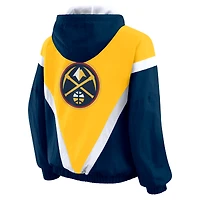 Women's WEAR by Erin Andrews  Gold/Navy Denver Nuggets Color-Block Full-Zip Windbreaker
