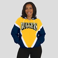 Women's WEAR by Erin Andrews  Gold/Navy Denver Nuggets Color-Block Full-Zip Windbreaker