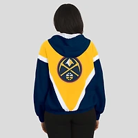 Women's WEAR by Erin Andrews  Gold/Navy Denver Nuggets Color-Block Full-Zip Windbreaker