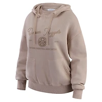 Women's WEAR by Erin Andrews  Tan Denver Nuggets Washed Pullover Crewdie
