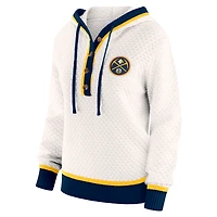 Women's WEAR by Erin Andrews White Denver Nuggets Plus Hoodie Sweater