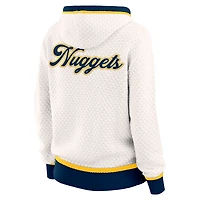 Women's WEAR by Erin Andrews White Denver Nuggets Plus Hoodie Sweater