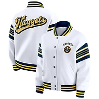 Sweat-shirt en polaire blanc à boutons-pression Denver Nuggets pour femme WEAR by Erin Andrews