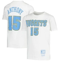 Youth Carmelo Anthony White Denver Nuggets Hardwood Classics Name & Number T-Shirt