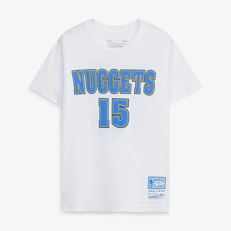 T-shirt avec nom et numéro Carmelo Anthony White Denver Nuggets Hardwood Classics pour jeune