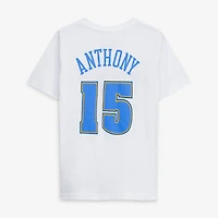 T-shirt avec nom et numéro Carmelo Anthony White Denver Nuggets Hardwood Classics pour jeune