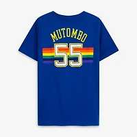 Youth Dikembe Mutombo Royal Denver Nuggets Hardwood Classics Name & Number T-Shirt