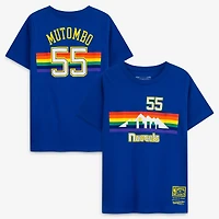 Youth Dikembe Mutombo Royal Denver Nuggets Hardwood Classics Name & Number T-Shirt