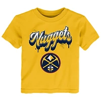 Youth  Gold Denver Nuggets Bubbly Script T-Shirt