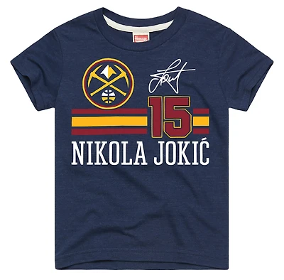 Youth Homage Nikola Jokić Navy Denver Nuggets Remix Signature Name & Number Tri-Blend T-Shirt