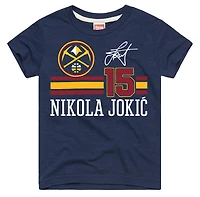Youth Homage Nikola Jokić Navy Denver Nuggets Remix Signature Name & Number Tri-Blend T-Shirt