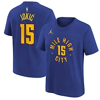 T-shirt Jordan Brand Nikola Jokic pour jeunes Denver Nuggets, édition déclaration, nom et numéro, bleu