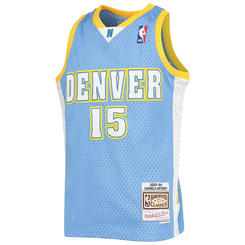 Jeunesse Mitchell & Ness Carmelo Anthony Powder Blue Denver Nuggets 2003-04 Hardwood Classics Swingman Jersey