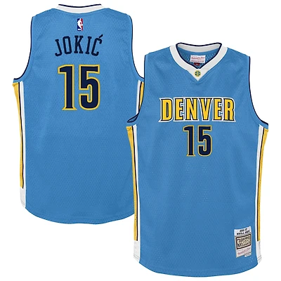 Maillot Swingman bleu clair Mitchell & Ness Nikola Jokic des Denver Nuggets 2016/17 Hardwood Classics pour jeunes