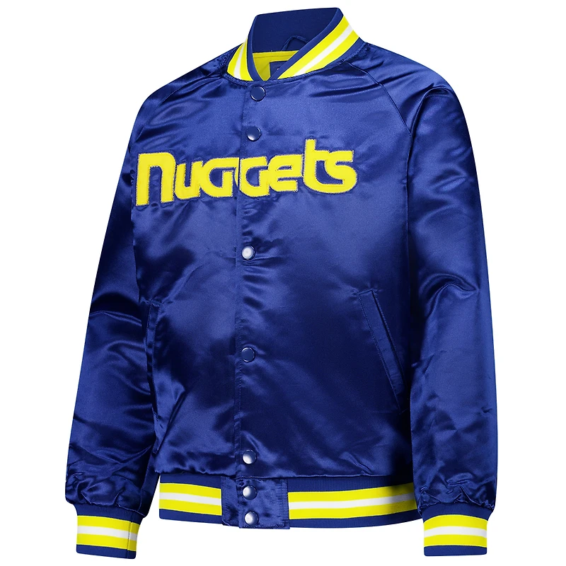 Veste à boutons-pression en satin raglan pour jeunes Mitchell & Ness Royal Denver Nuggets Hardwood Classics