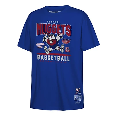 T-shirt jeunesse Mitchell & Ness Royal Denver Nuggets avec inscription mascotte rétro