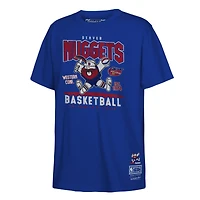 Youth Mitchell & Ness Royal Denver Nuggets Retro Mascot Script T-Shirt
